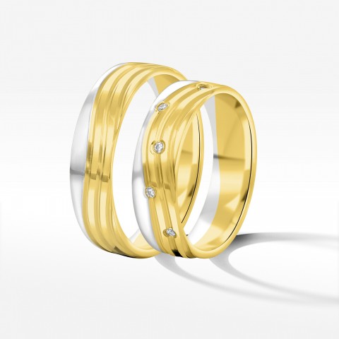 Obrączki ślubne z dwukolorowego złota 5.5mm