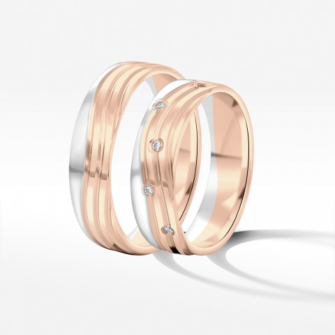 Obrączki ślubne z dwukolorowego złota 5.5mm