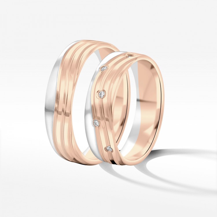 Obrączki ślubne z dwukolorowego złota 5.5mm