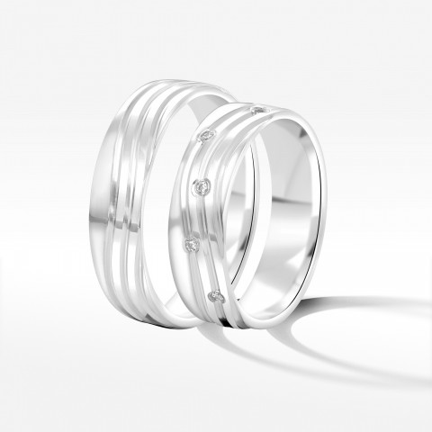 Obrączki ślubne z białego złota 5.5mm