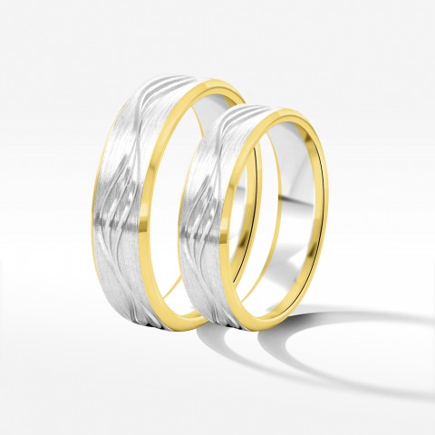 Obrączki ślubne z dwukolorowego złota 5mm