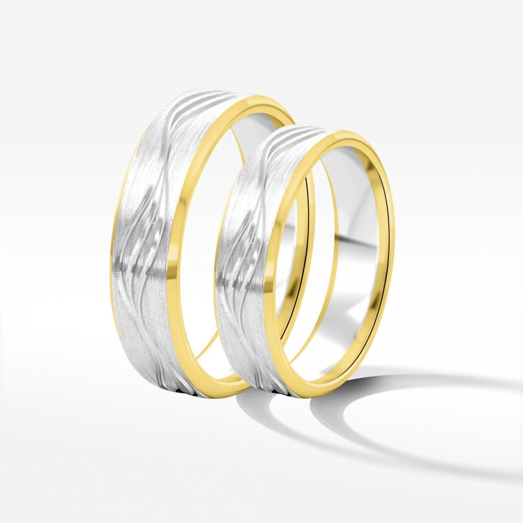 Obrączki ślubne z dwukolorowego złota 5mm