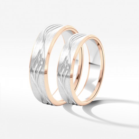 Obrączki ślubne z dwukolorowego złota 5mm