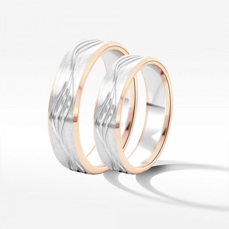 Obrączki ślubne z dwukolorowego złota 5mm