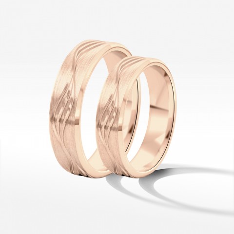 Obrączki ślubne z różowego złota 5mm