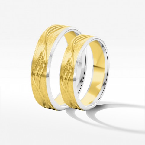 Obrączki ślubne z dwukolorowego złota 5mm
