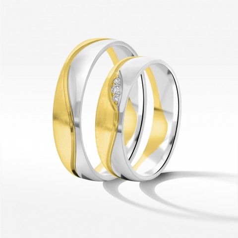 Obrączki ślubne z dwukolorowego złota 5mm