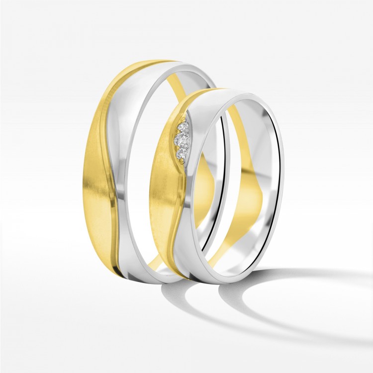 Obrączki ślubne z dwukolorowego złota 5mm