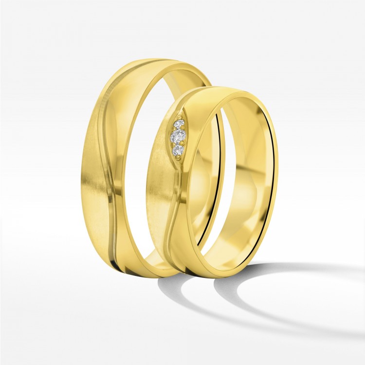 Obrączki ślubne z żółtego złota 5mm
