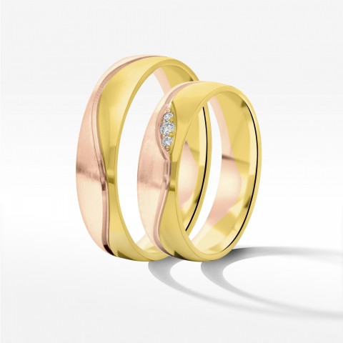 Obrączki ślubne z dwukolorowego złota 5mm