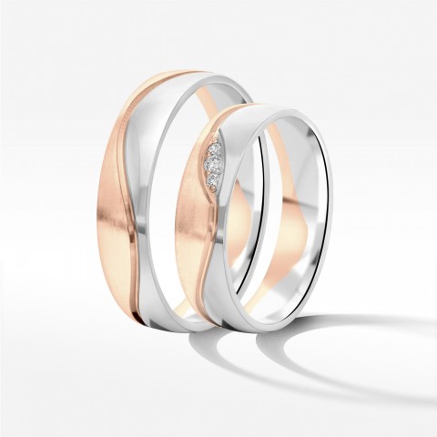 Obrączki ślubne z dwukolorowego złota 5mm