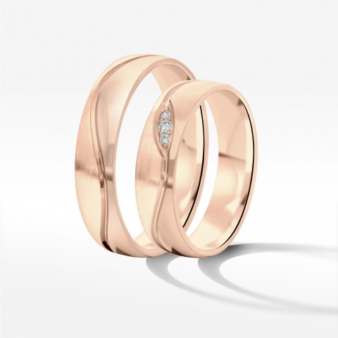Obrączki ślubne z różowego złota 5mm