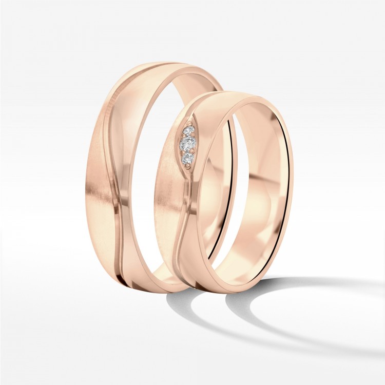 Obrączki ślubne z różowego złota 5mm