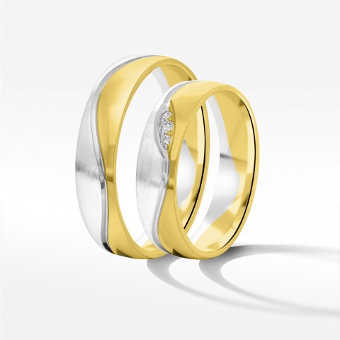 Obrączki ślubne z dwukolorowego złota 5mm