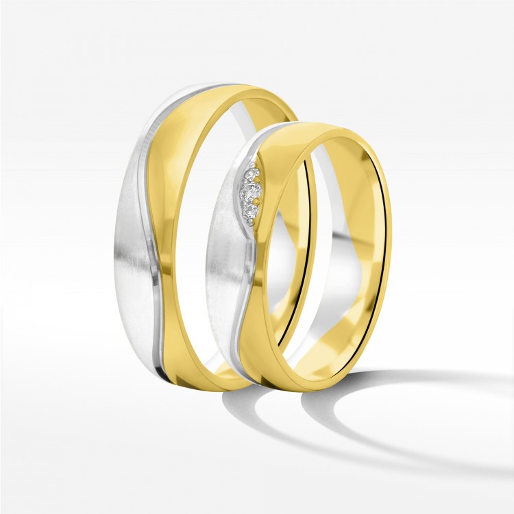 Obrączki ślubne z dwukolorowego złota 5mm