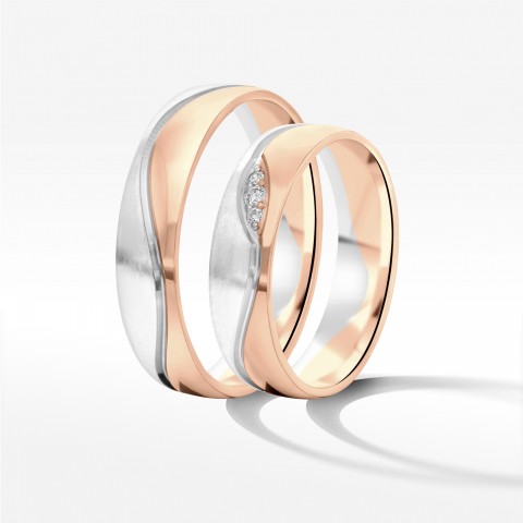 Obrączki ślubne z dwukolorowego złota 5mm