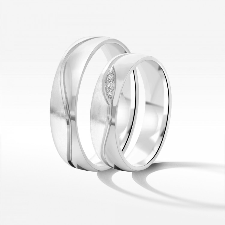 Obrączki ślubne z białego złota 5mm