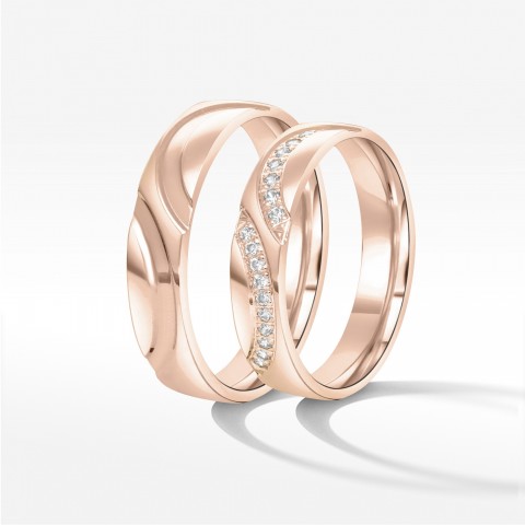 Obrączki ślubne z różowego złota 5mm