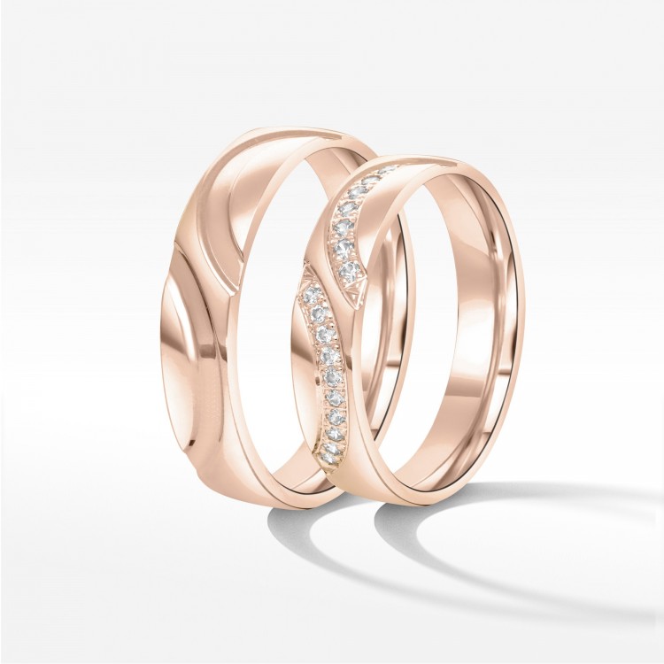 Obrączki ślubne z różowego złota 5mm