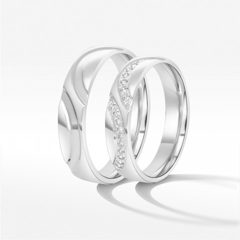 Obrączki ślubne z białego złota 5mm