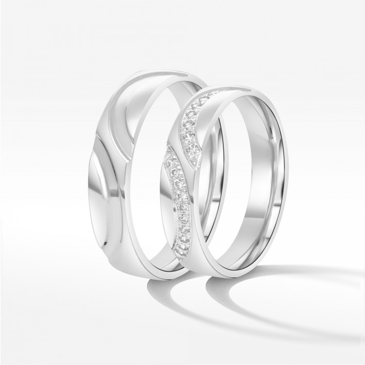 Obrączki ślubne z białego złota 5mm