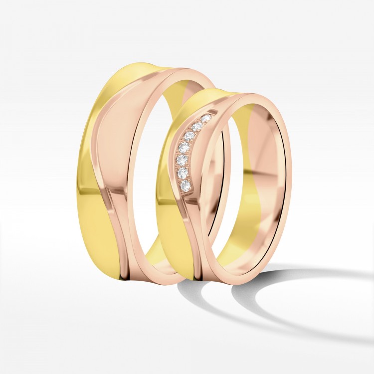 Obrączki ślubne z dwukolorowego złota 5.5mm