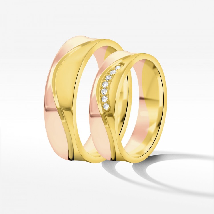 Obrączki ślubne z dwukolorowego złota 5.5mm