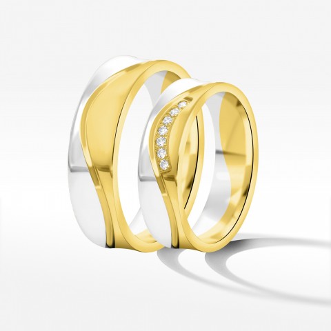 Obrączki ślubne z dwukolorowego złota 5.5mm