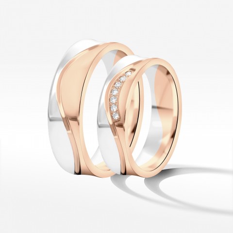 Obrączki ślubne z dwukolorowego złota 5.5mm