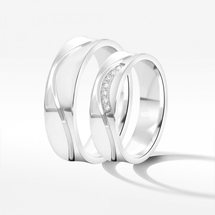 Obrączki ślubne z białego złota 5.5mm