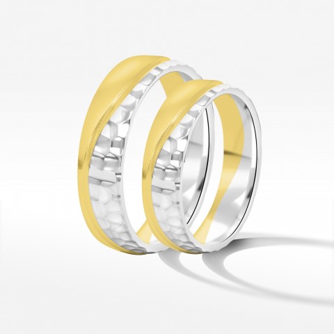 Obrączki ślubne z dwukolorowego złota 5mm
