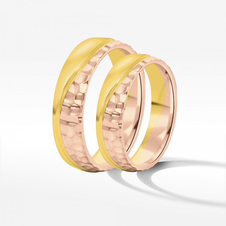 Obrączki ślubne z dwukolorowego złota 5mm