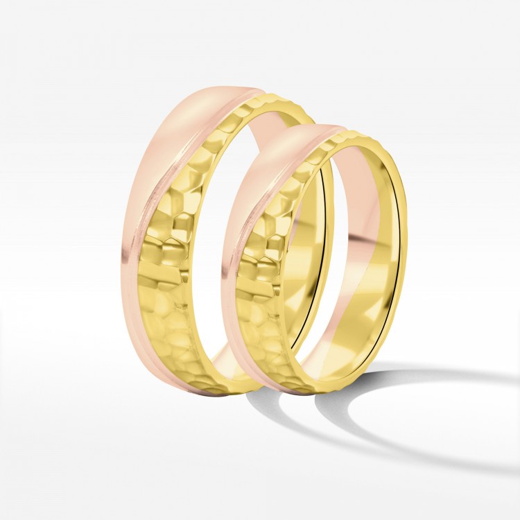 Obrączki ślubne z dwukolorowego złota 5mm