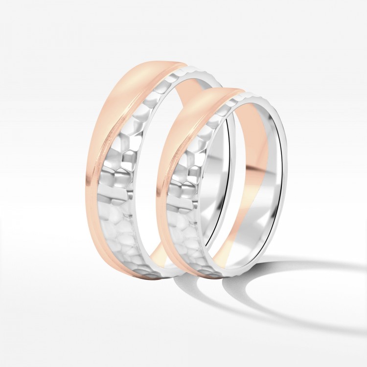 Obrączki ślubne z dwukolorowego złota 5mm