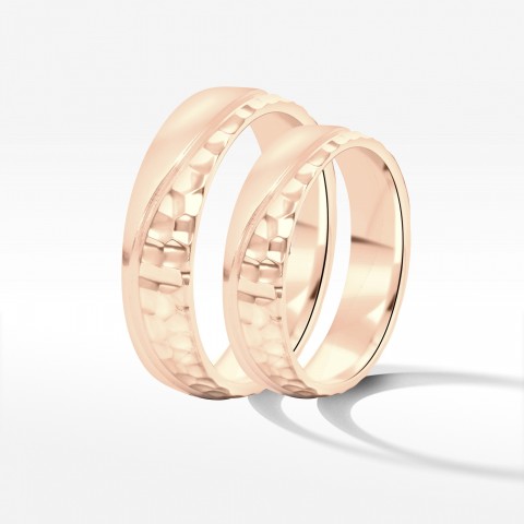 Obrączki ślubne z różowego złota 5mm