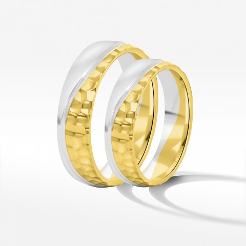 Obrączki ślubne z dwukolorowego złota 5mm