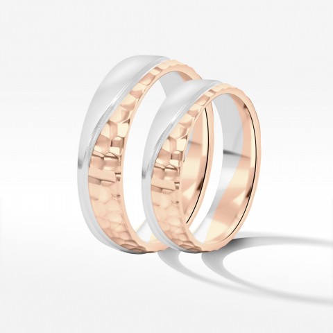 Obrączki ślubne z dwukolorowego złota 5mm