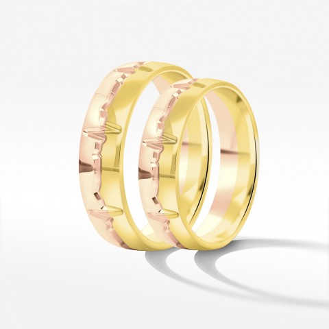 Obrączki ślubne z dwukolorowego złota 5mm