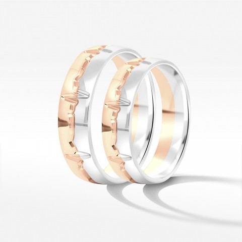 Obrączki ślubne z dwukolorowego złota 5mm