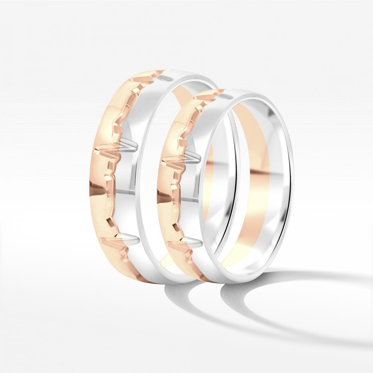 Obrączki ślubne z dwukolorowego złota 5mm