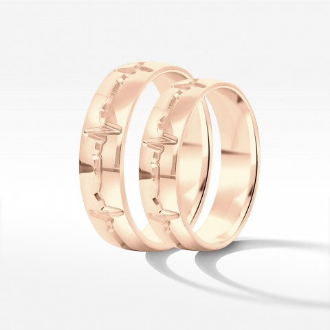 Obrączki ślubne z różowego złota 5mm