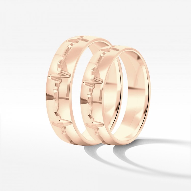 Obrączki ślubne z różowego złota 5mm