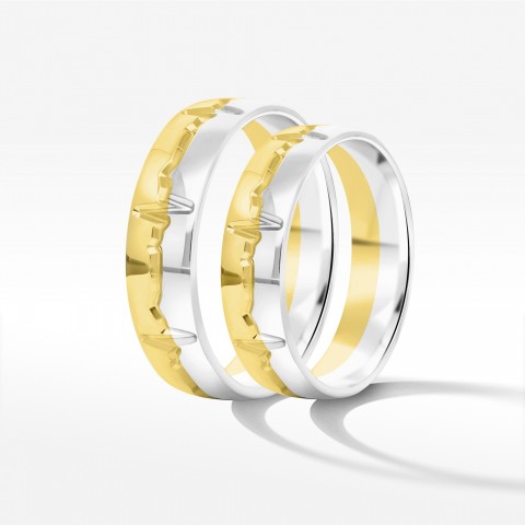 Obrączki ślubne z dwukolorowego złota 5mm