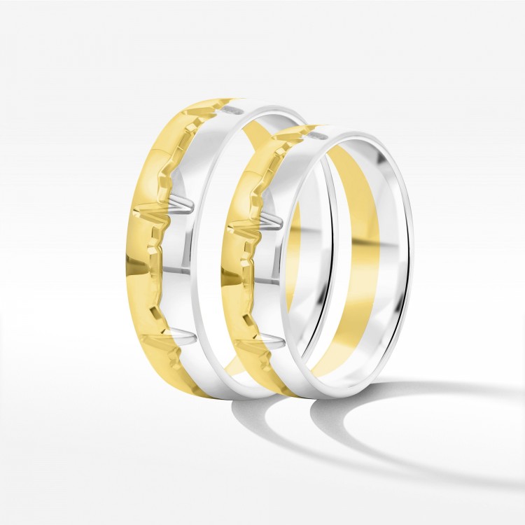 Obrączki ślubne z dwukolorowego złota 5mm