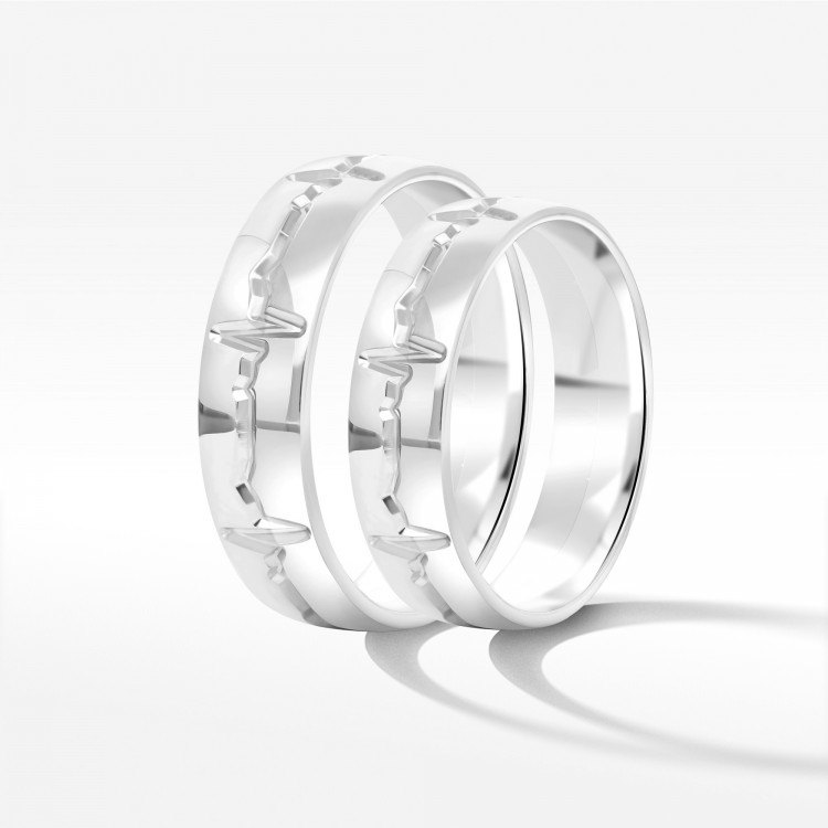 Obrączki ślubne z białego złota 5mm