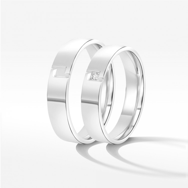 Obrączki ślubne z białego złota 4mm