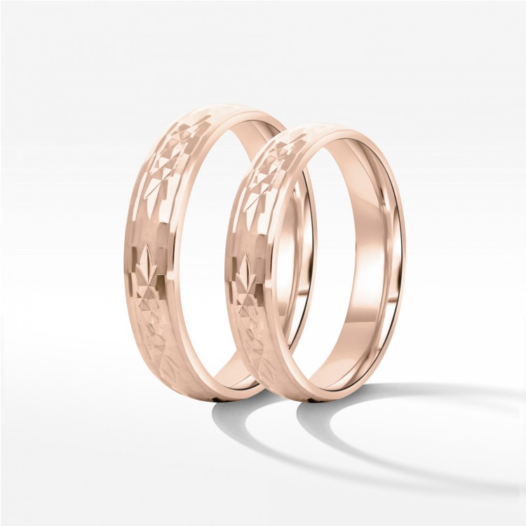 Obrączki ślubne z różowego złota 4mm