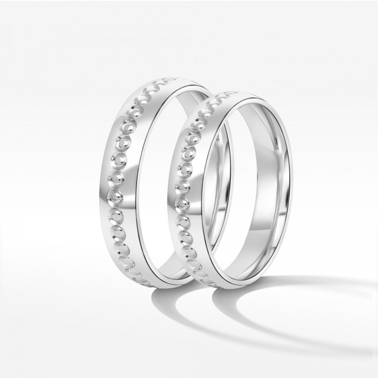 Obrączki ślubne z białego złota 4mm