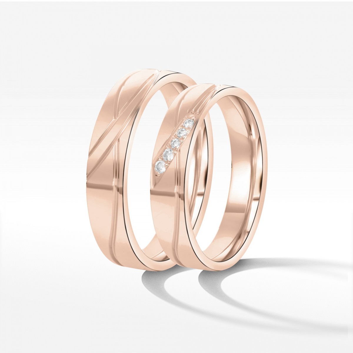 Obrączki ślubne z różowego złota 6mm