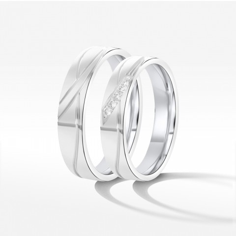 Obrączki ślubne z białego złota 6mm